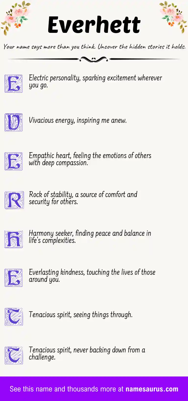 Acrostic poem about Everhett.