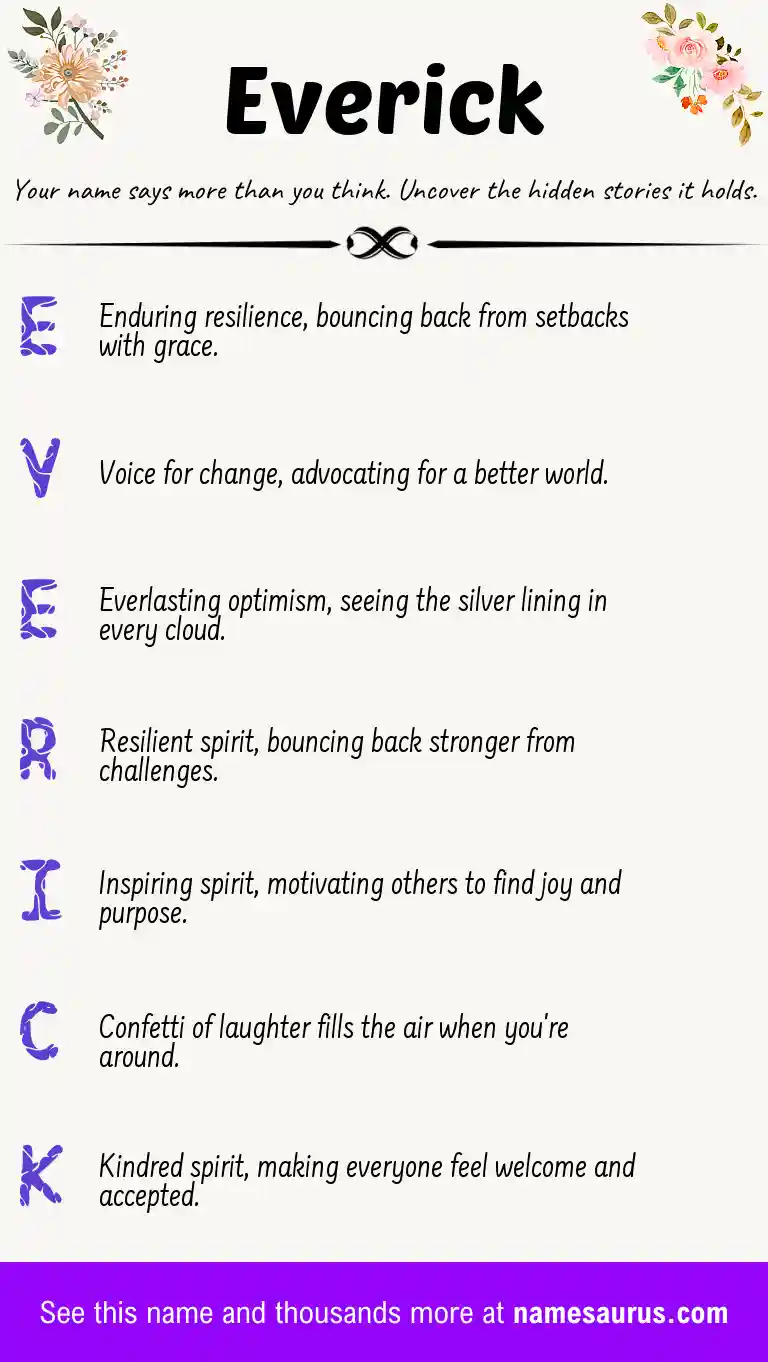 Acrostic poem about Everick.