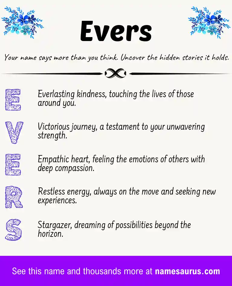 Acrostic poem about Evers.