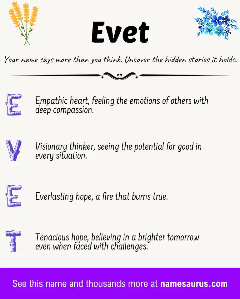 Acrostic poem about Evet.