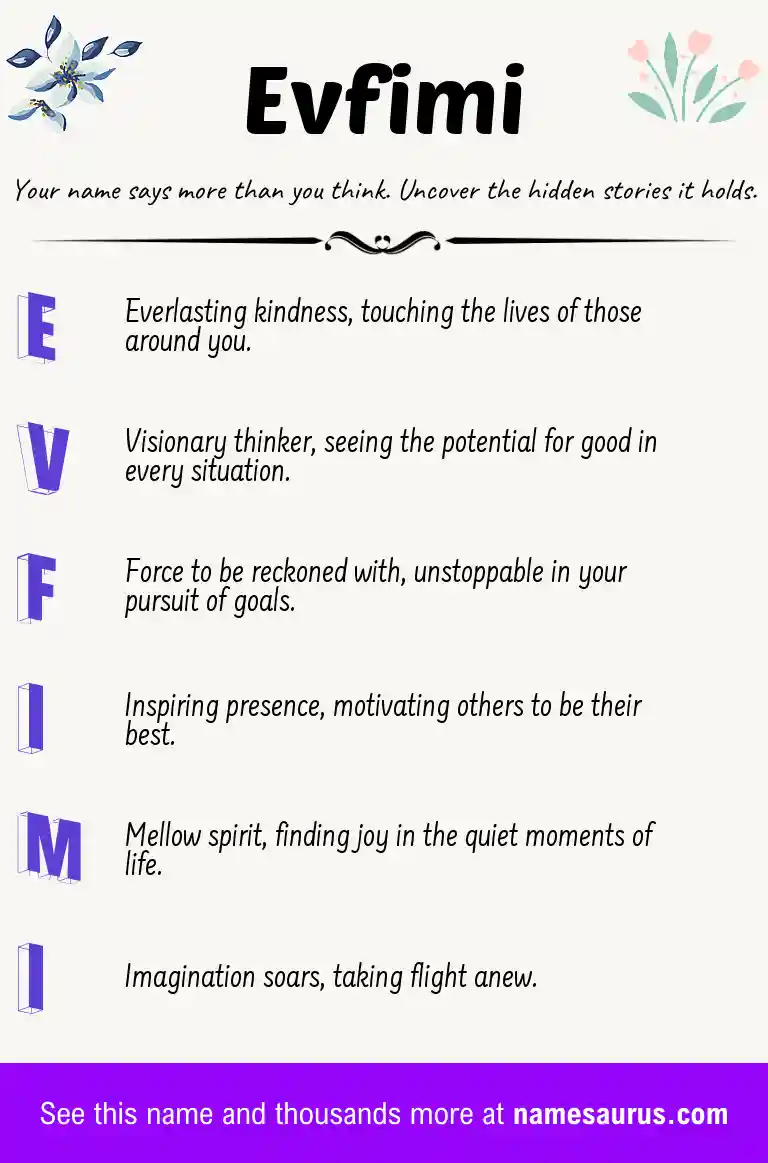 Acrostic poem about Evfimi.