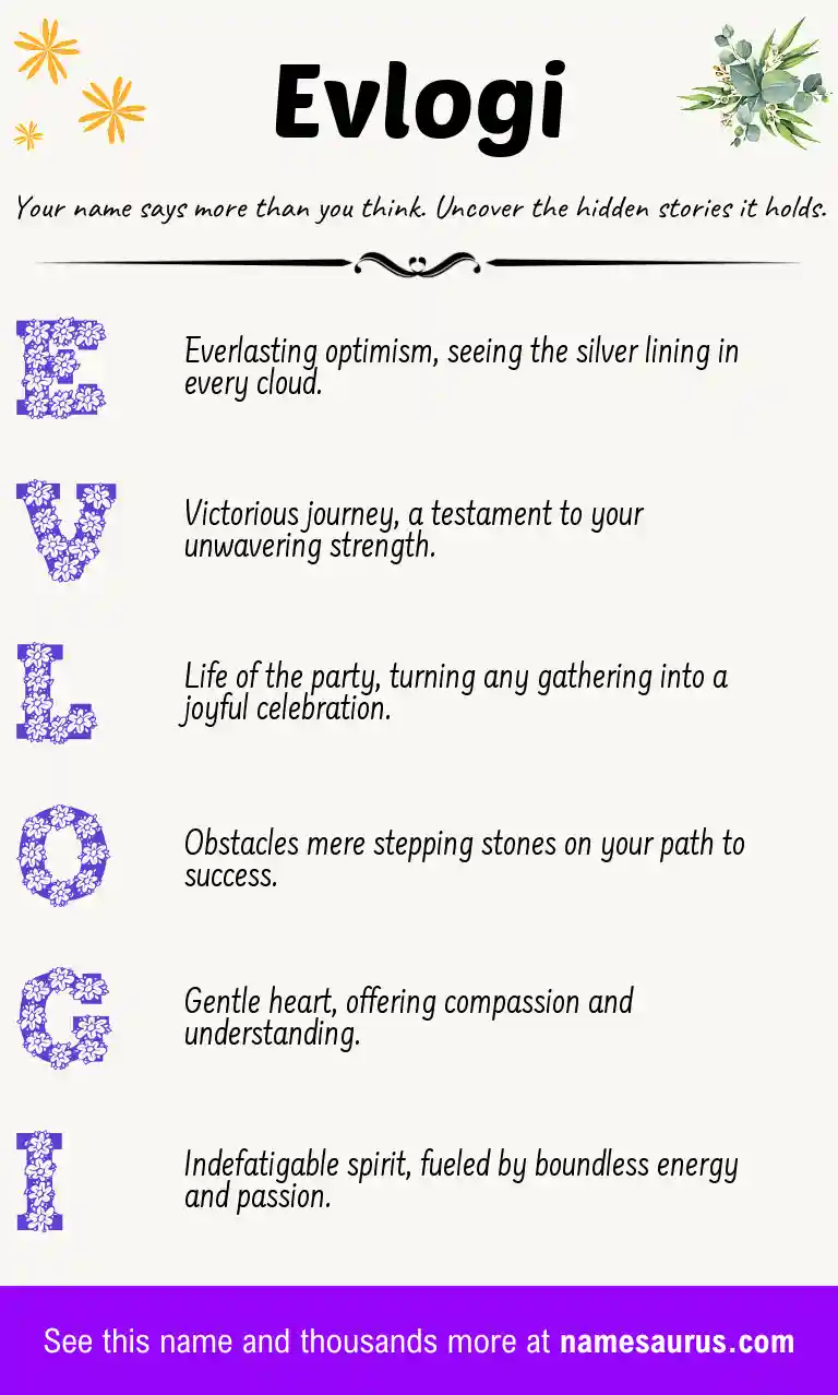 Acrostic poem about Evlogi.