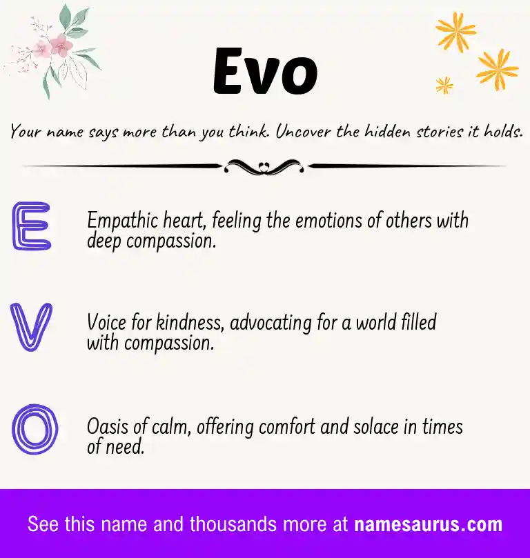 Acrostic poem about Evo.