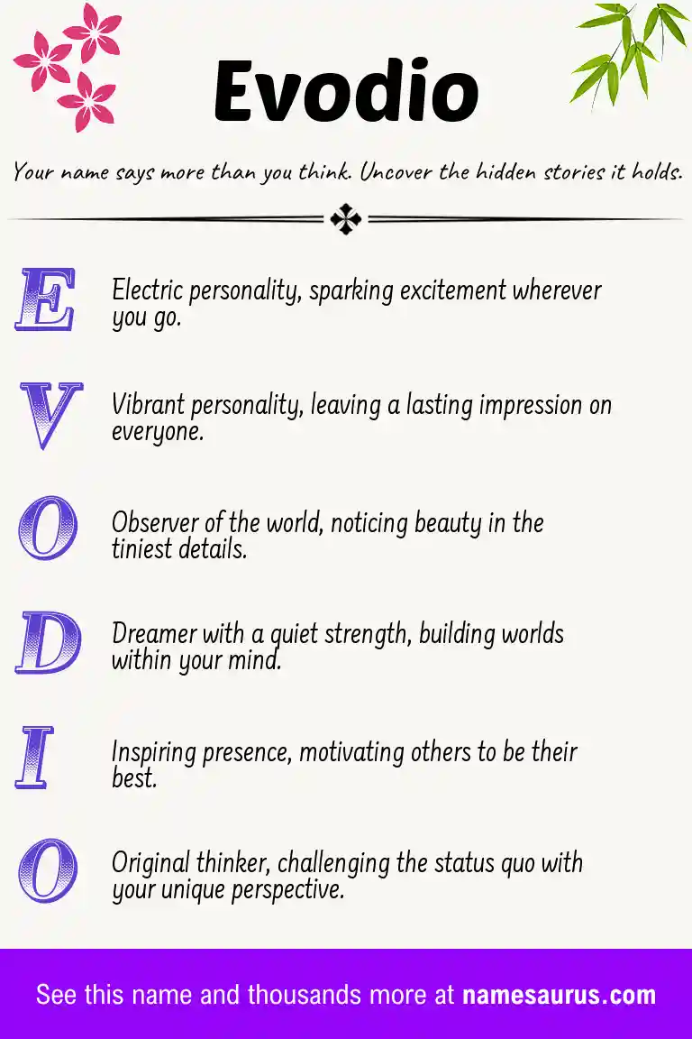 Acrostic poem about Evodio.