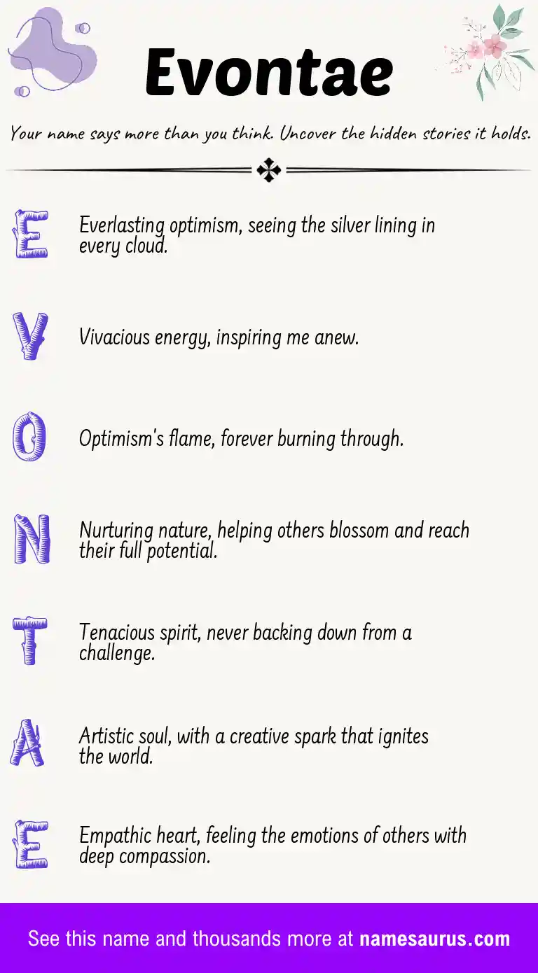 Acrostic poem about Evontae.