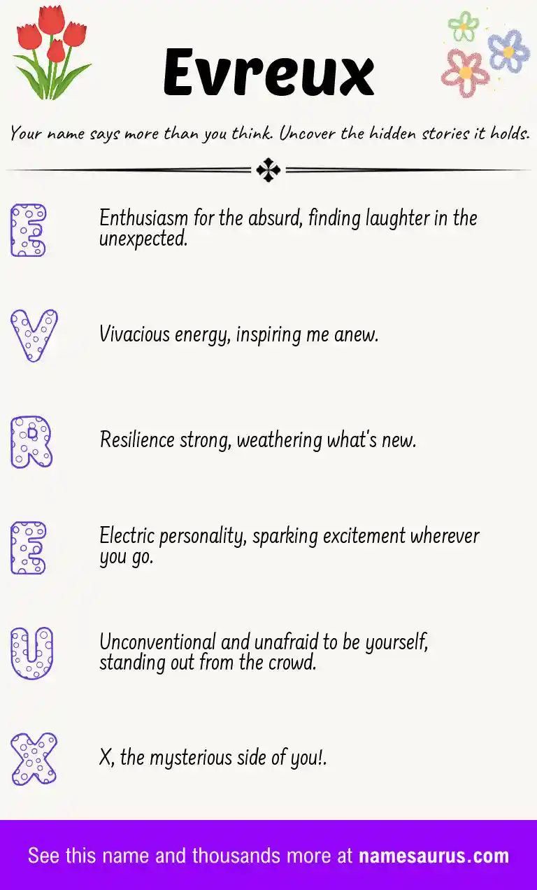 Acrostic poem about Evreux.