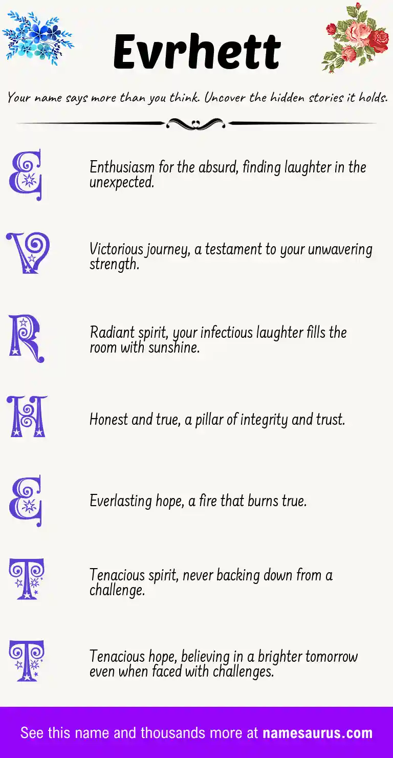 Acrostic poem about Evrhett.
