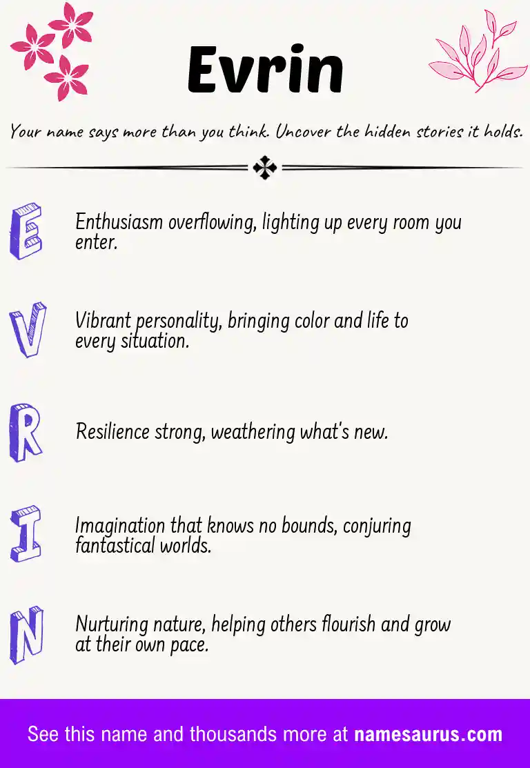 Acrostic poem about Evrin.