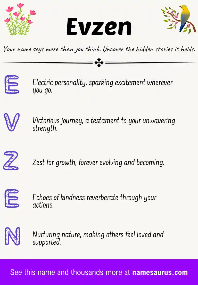 Acrostic poem about Evzen.