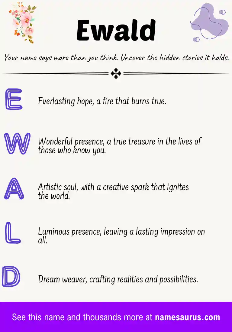 Acrostic poem about Ewald.