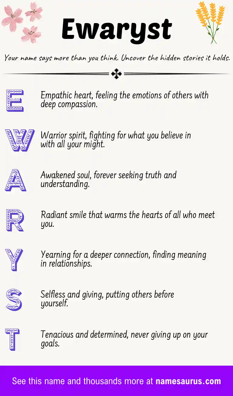 Acrostic poem about Ewaryst.