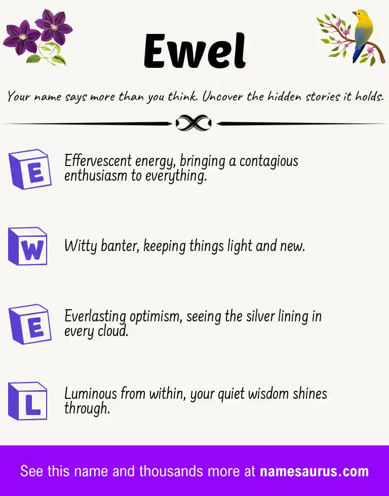 Acrostic poem about Ewel.