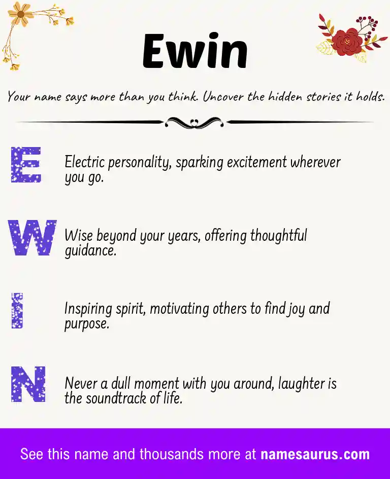 Acrostic poem about Ewin.