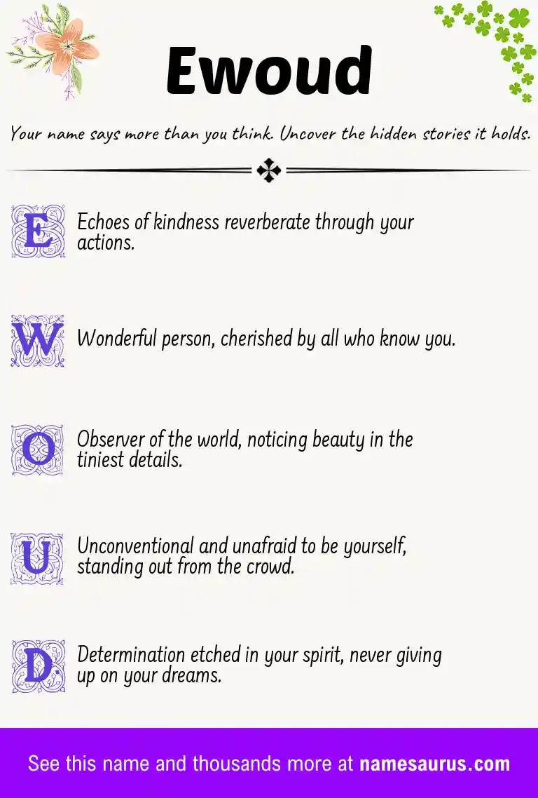 Acrostic poem about Ewoud.