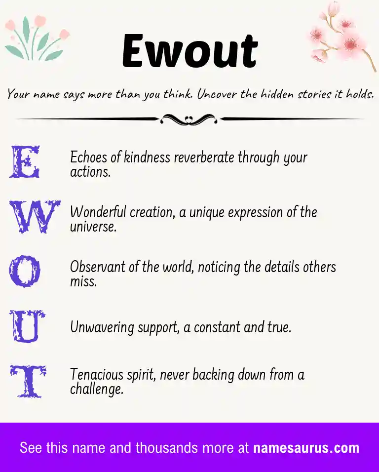 Acrostic poem about Ewout.