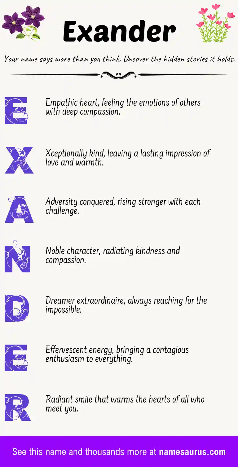 Acrostic poem about Exander.
