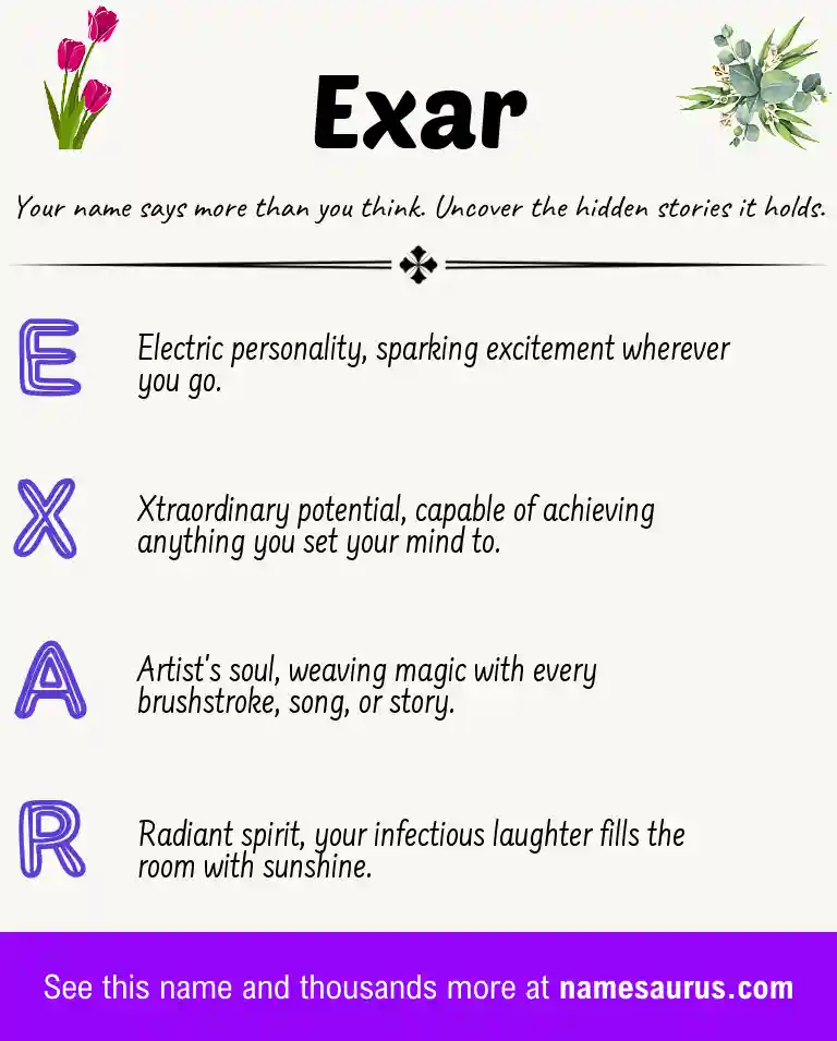 Acrostic poem about Exar.