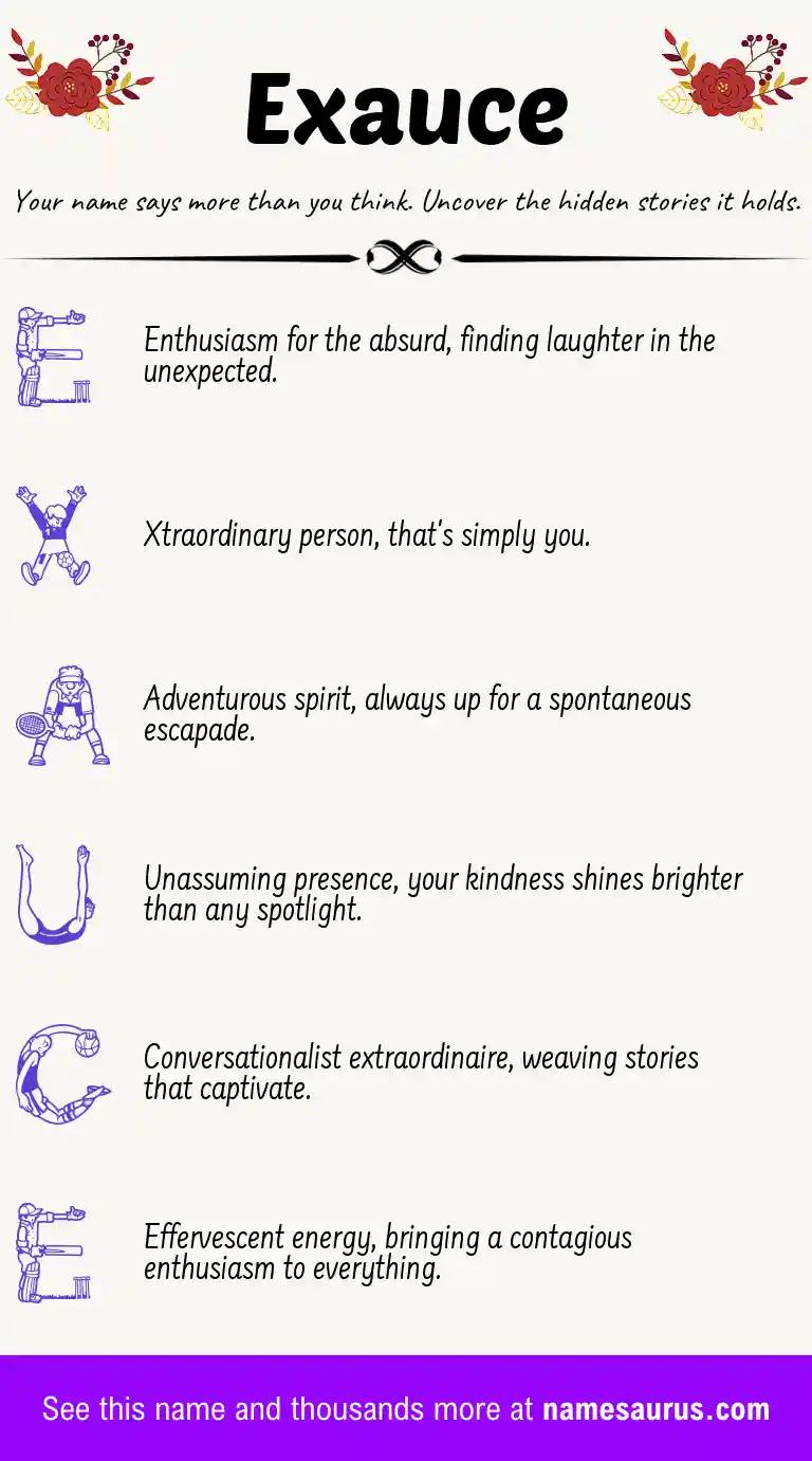 Acrostic poem about Exauce.