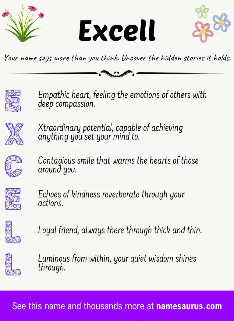 Acrostic poem about Excell.