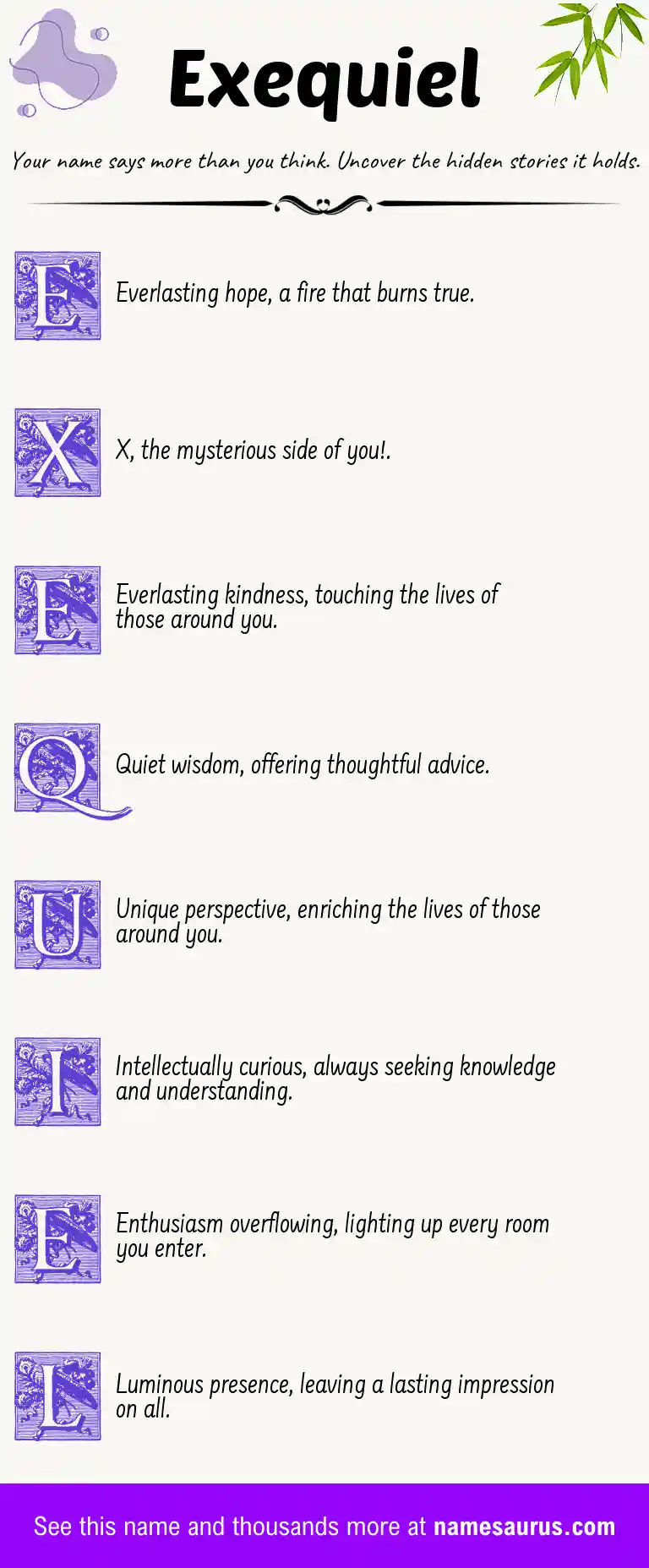 Acrostic poem about Exequiel.