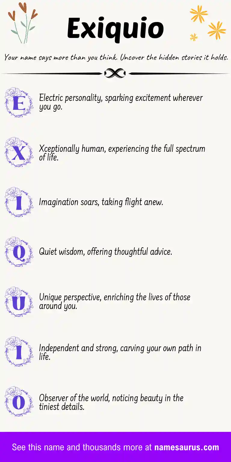 Acrostic poem about Exiquio.