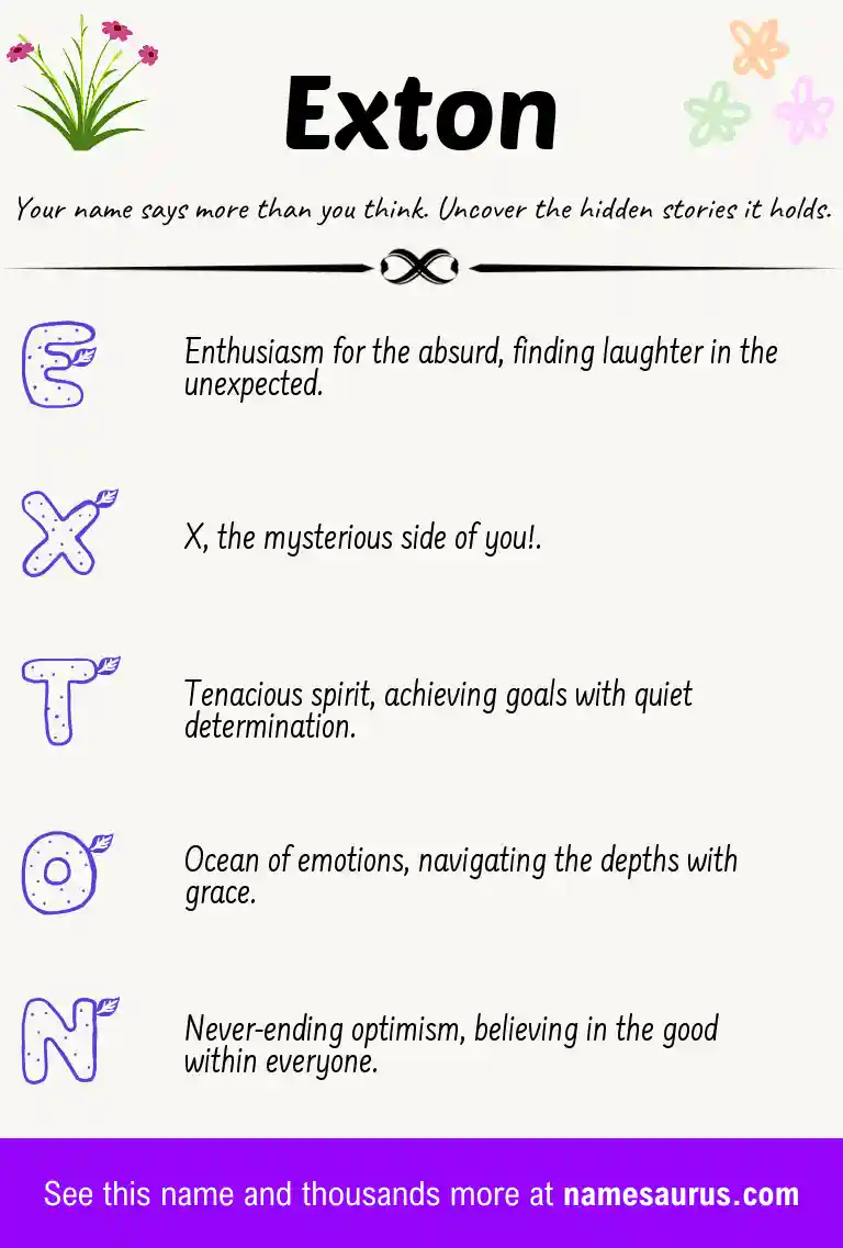 Acrostic poem about Exton.