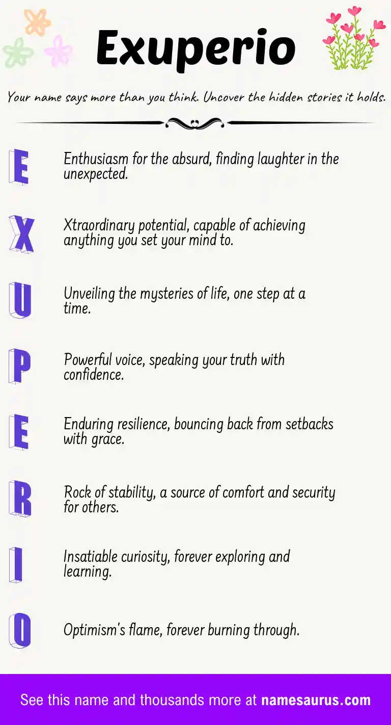 Acrostic poem about Exuperio.