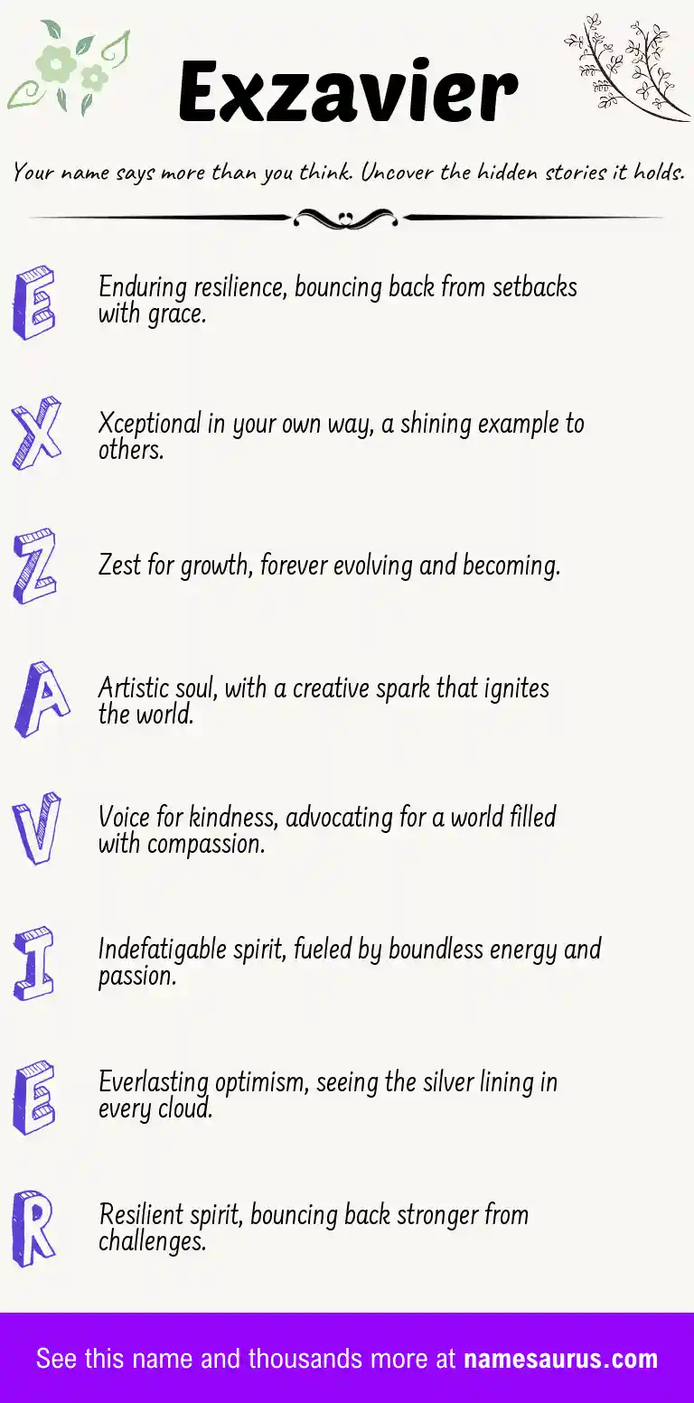 Acrostic poem about Exzavier.