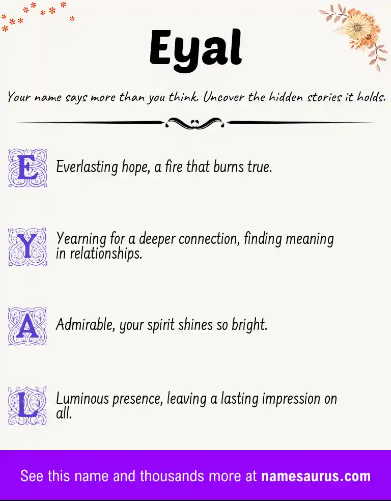 Acrostic poem about Eyal.