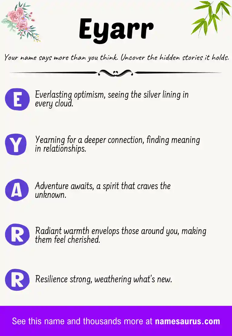 Acrostic poem about Eyarr.