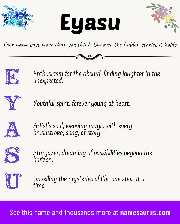 Acrostic poem about Eyasu.