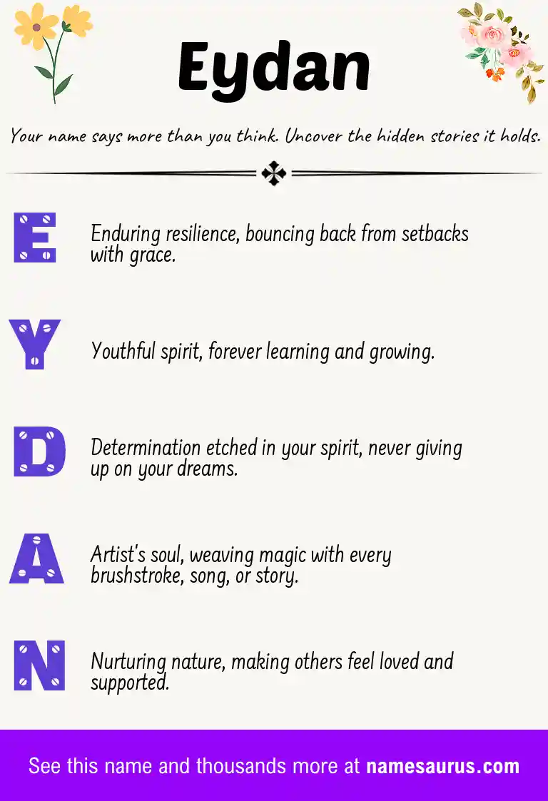 Acrostic poem about Eydan.