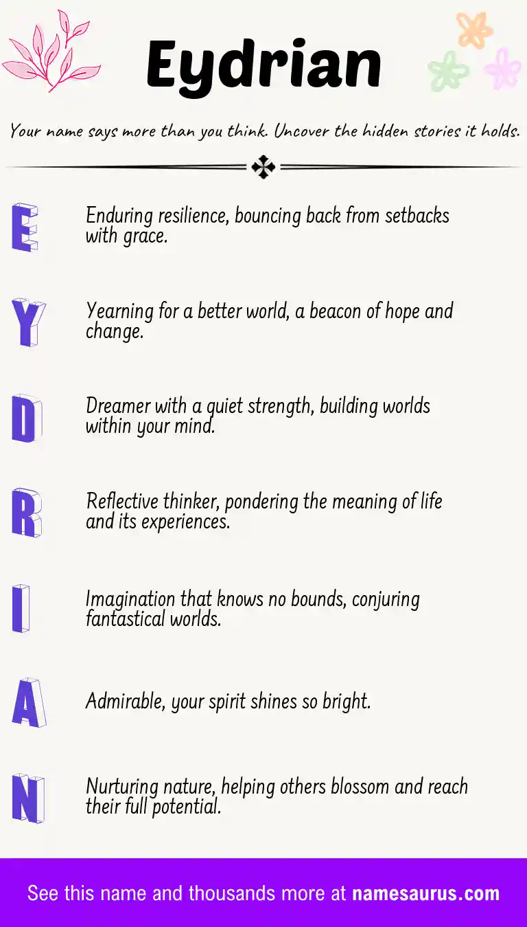Acrostic poem about Eydrian.