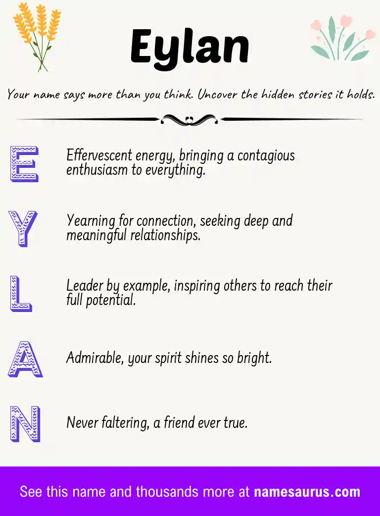 Acrostic poem about Eylan.