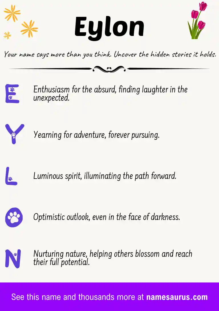 Acrostic poem about Eylon.
