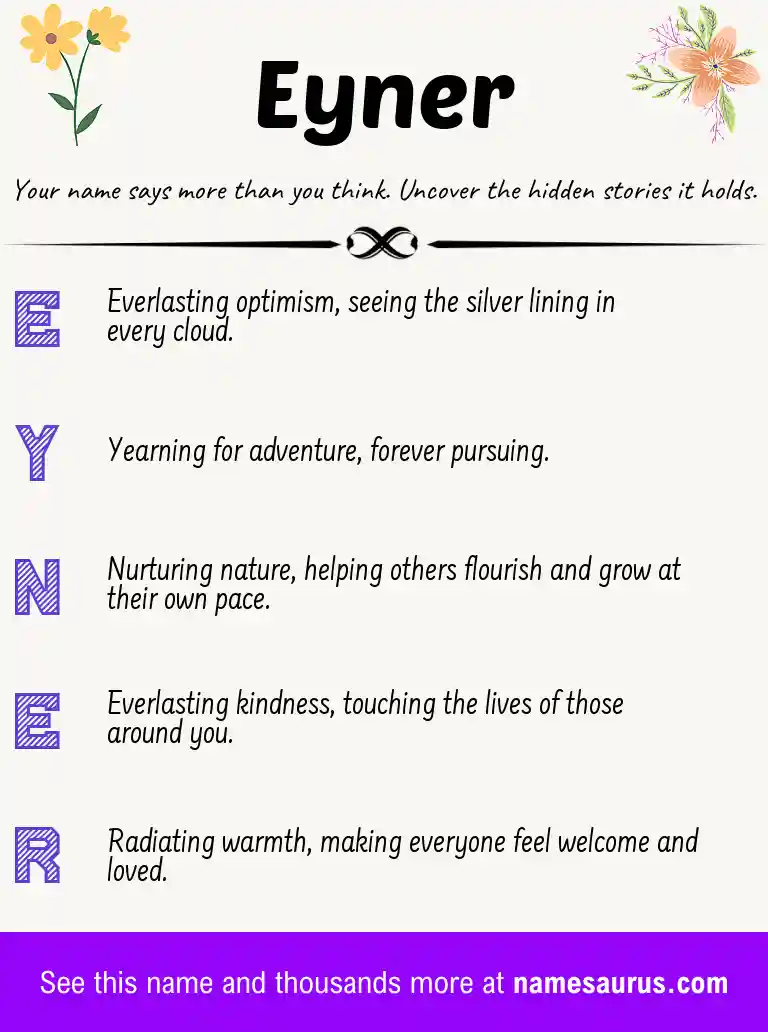 Acrostic poem about Eyner.