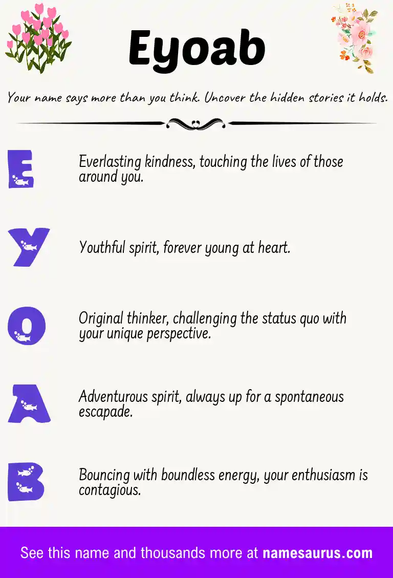 Acrostic poem about Eyoab.
