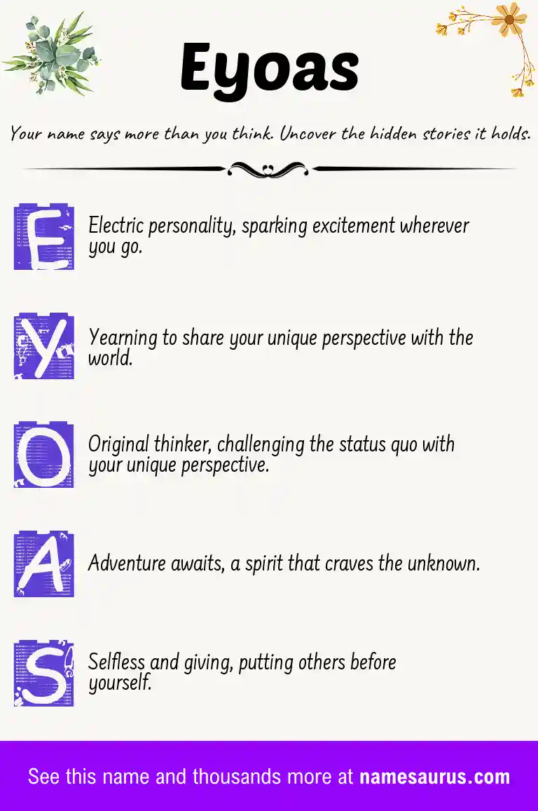 Acrostic poem about Eyoas.
