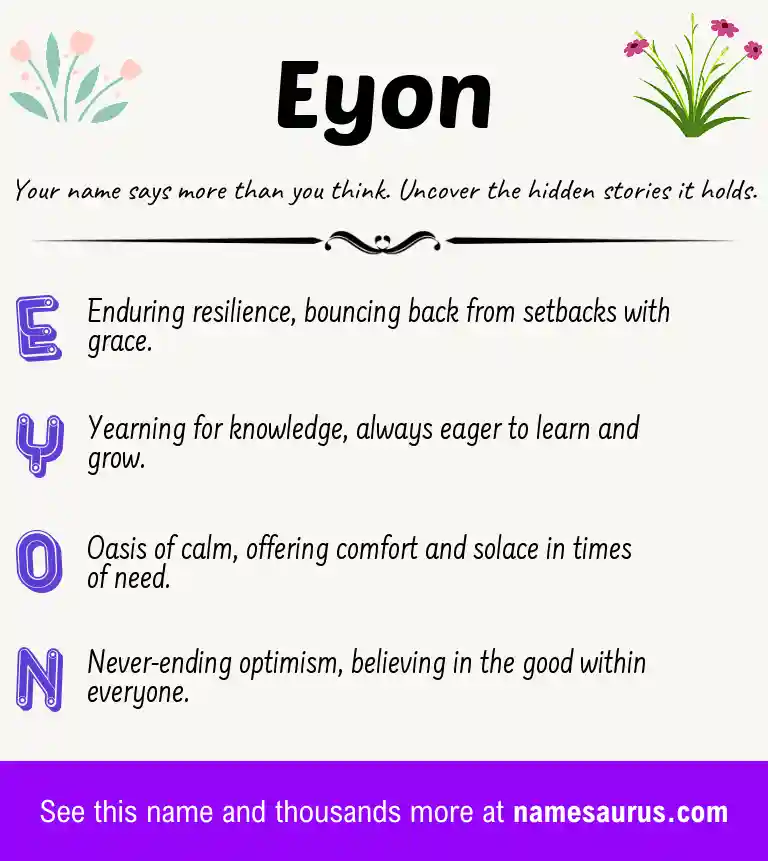 Acrostic poem about Eyon.