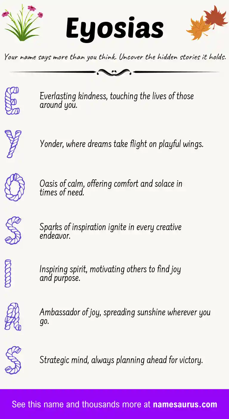 Acrostic poem about Eyosias.