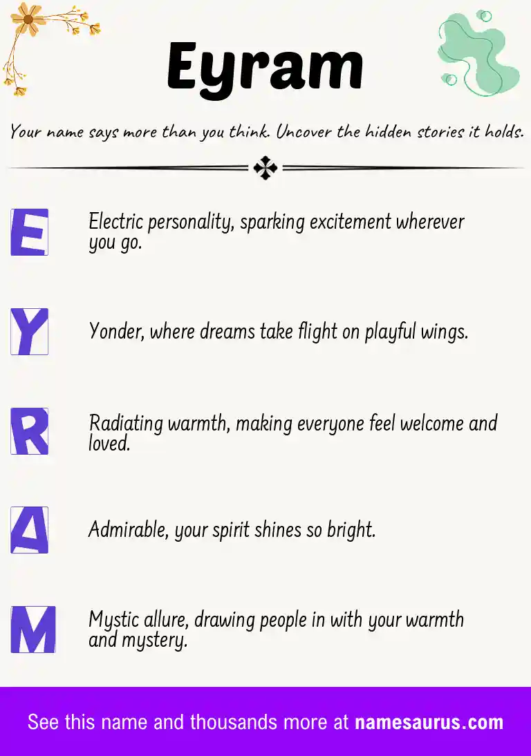 Acrostic poem about Eyram.