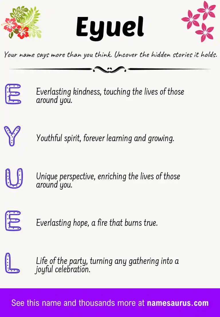 Acrostic poem about Eyuel.