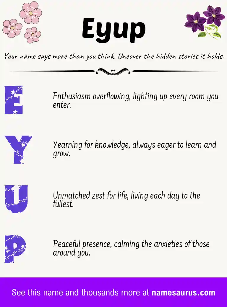 Acrostic poem about Eyup.