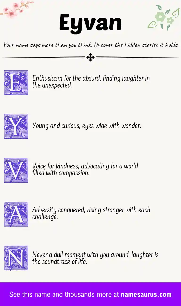 Acrostic poem about Eyvan.