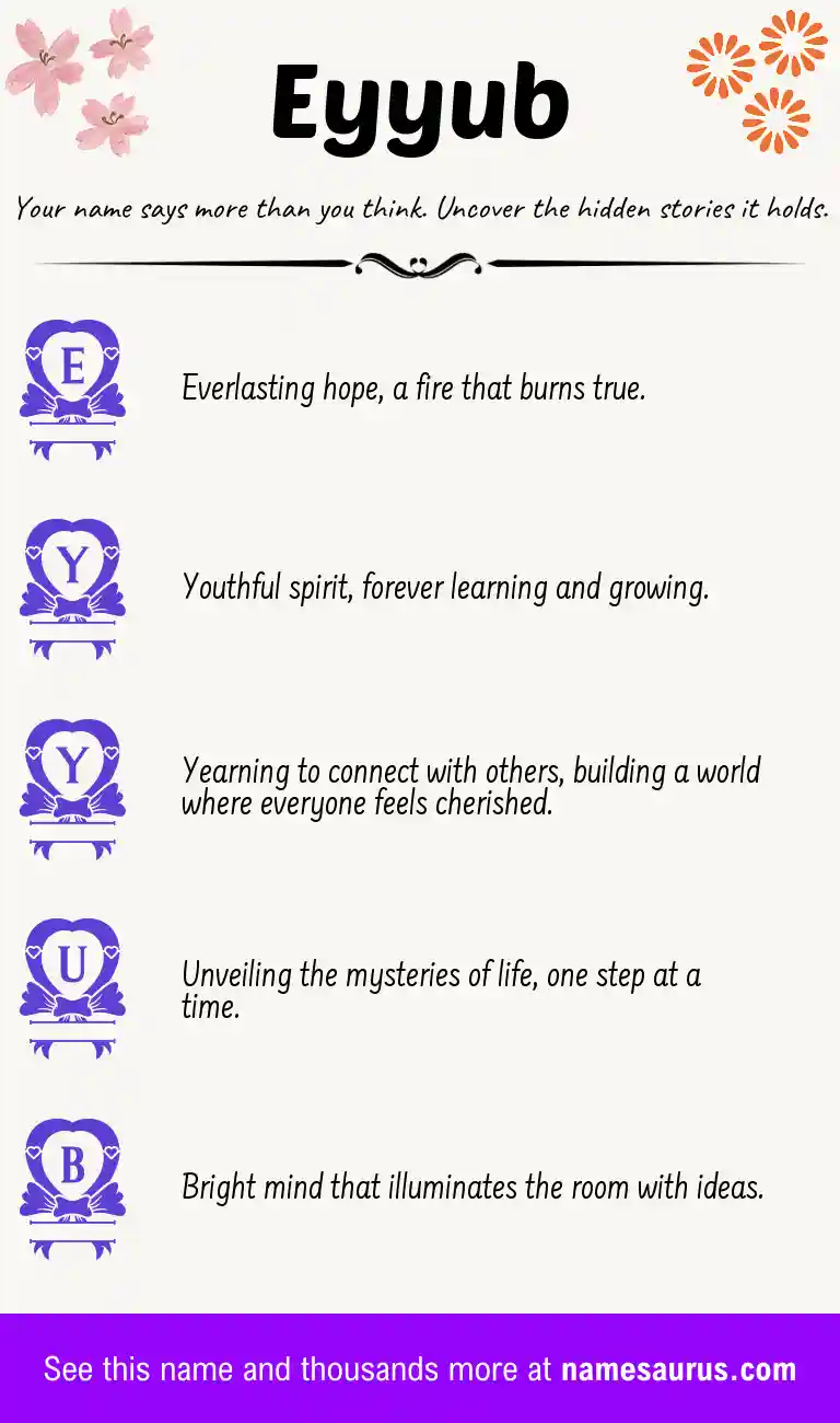 Acrostic poem about Eyyub.