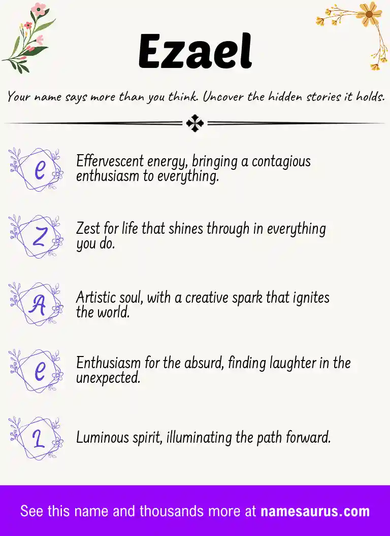 Acrostic poem about Ezael.