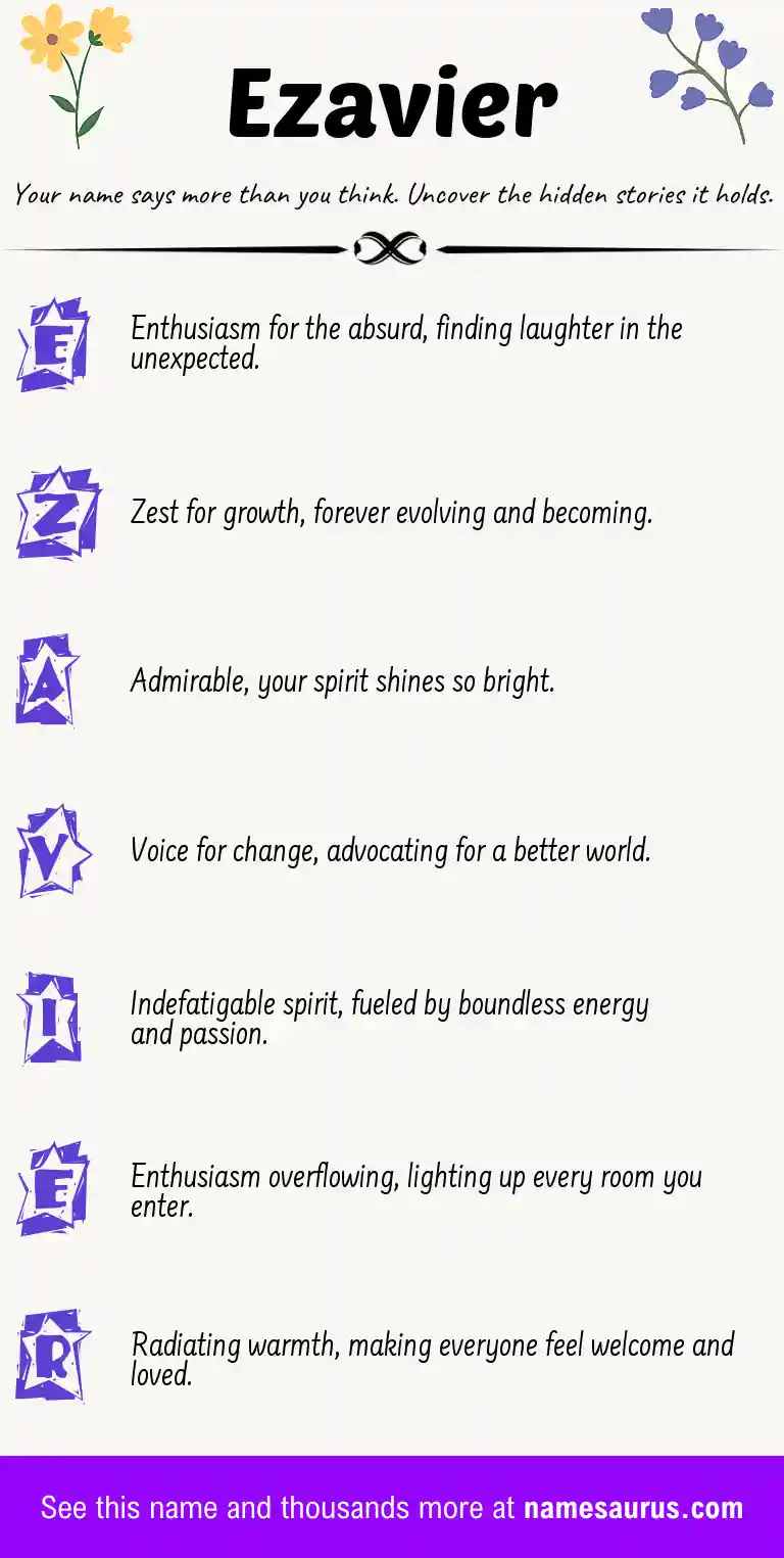 Acrostic poem about Ezavier.