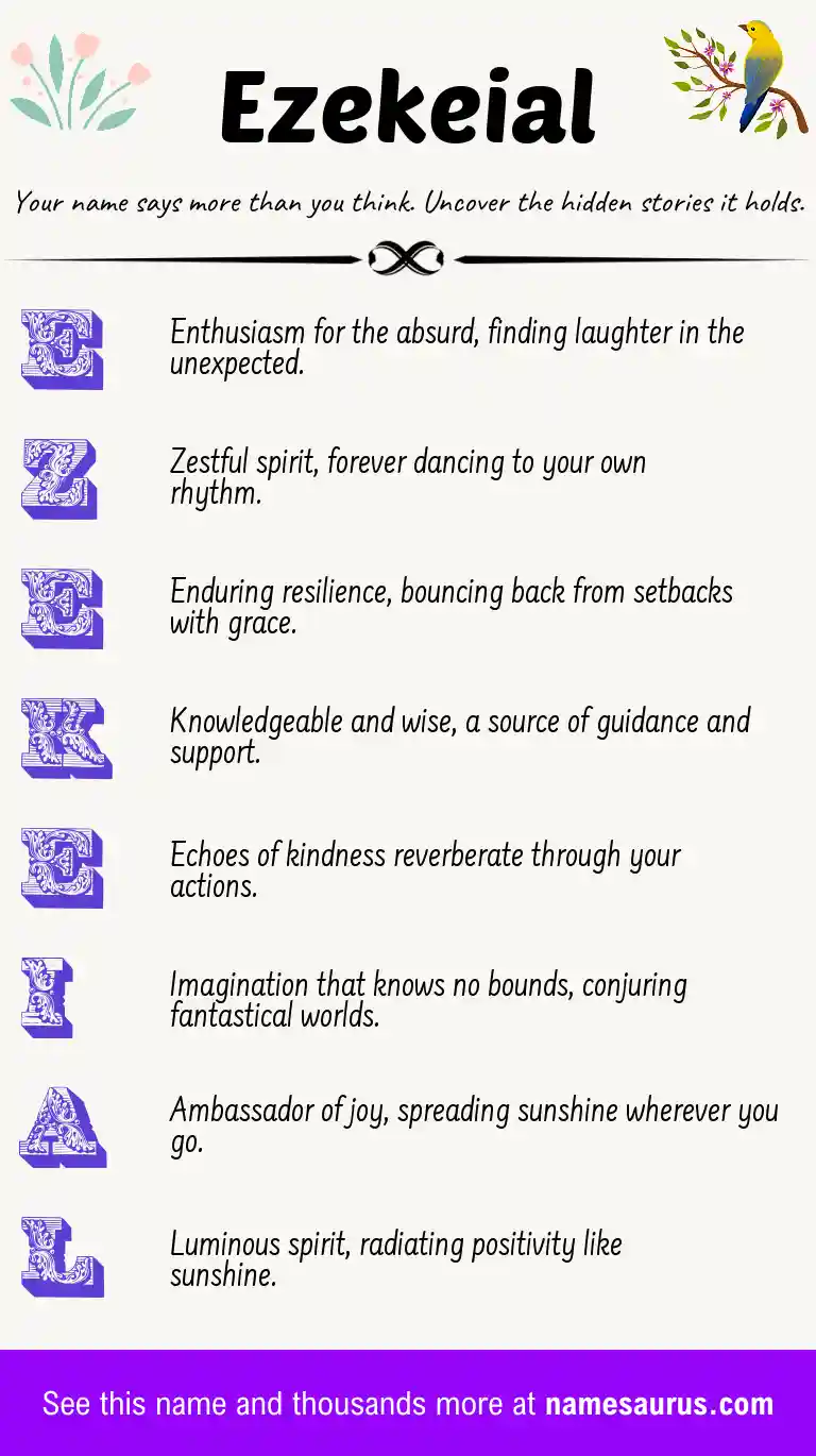 Acrostic poem about Ezekeial.