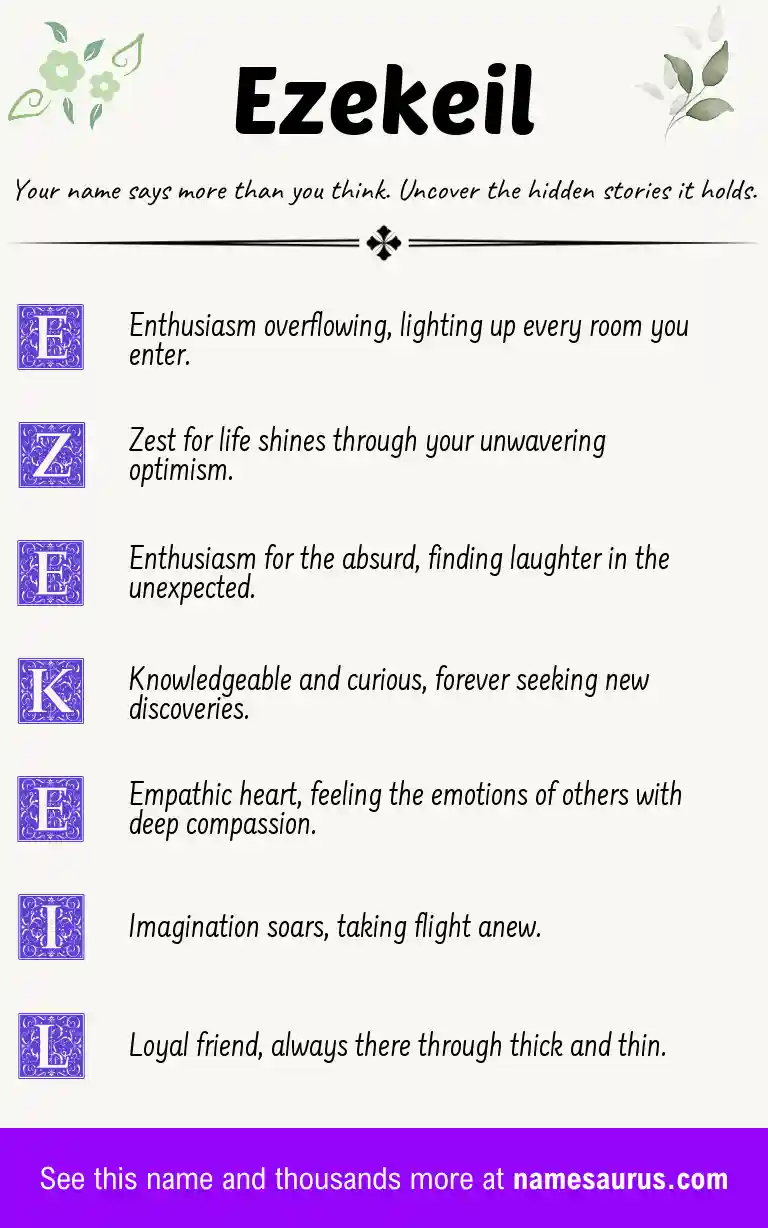 Acrostic poem about Ezekeil.