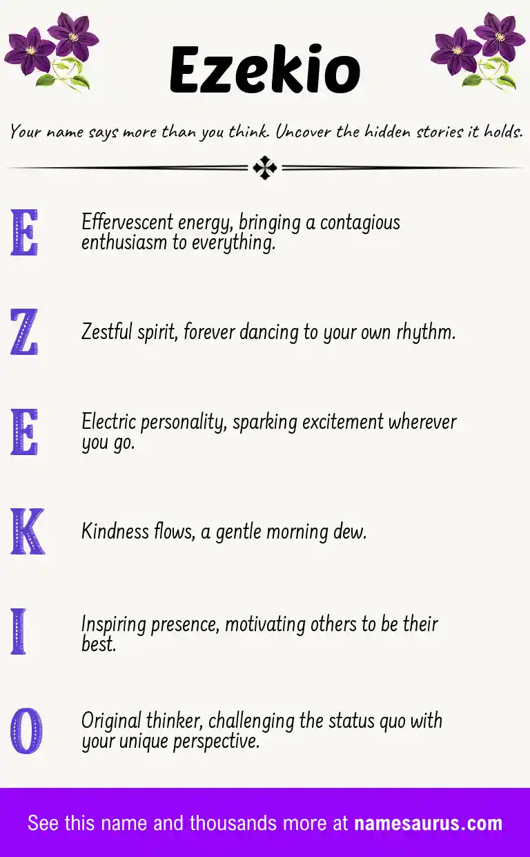 Acrostic poem about Ezekio.